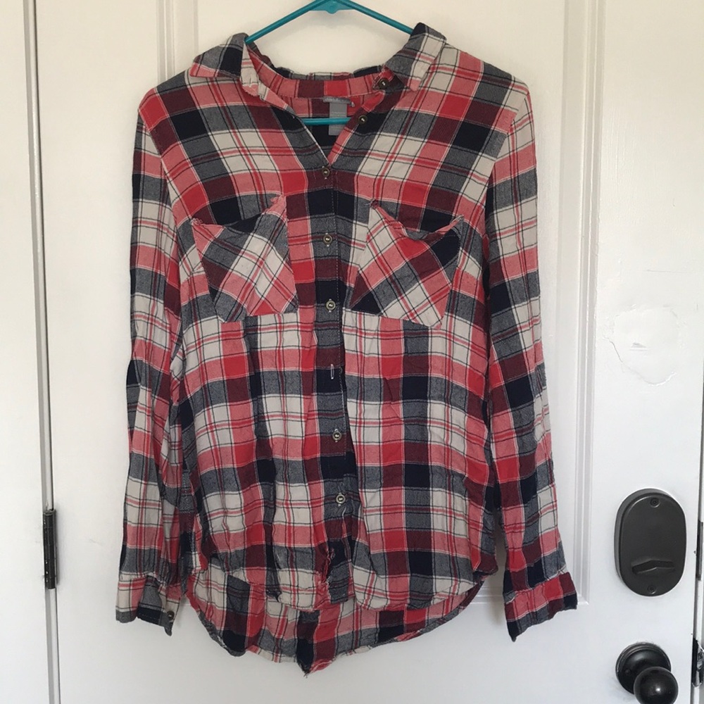 Charlotte Russe Plaid long sleeve shirt